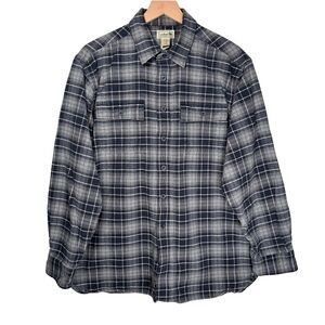 L.L.Bean Men’s Flannel Shirt Large Plaid Button Front Cotton